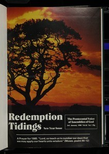 Redemption tidings, vol. 61, nos. 1-35, 3 Jan. - 29 Aug. 1985