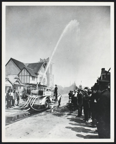 Testing hose connected to a newly-installed fire hydrant