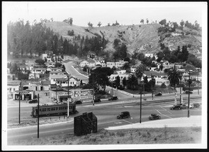 Site of Pacific Electric grade separation over Mission Road before construction, February 1936
