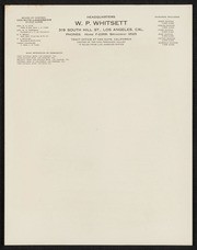 W. P. Whitsett Letterhead with Three Years' Achievements Verso, c. 1915