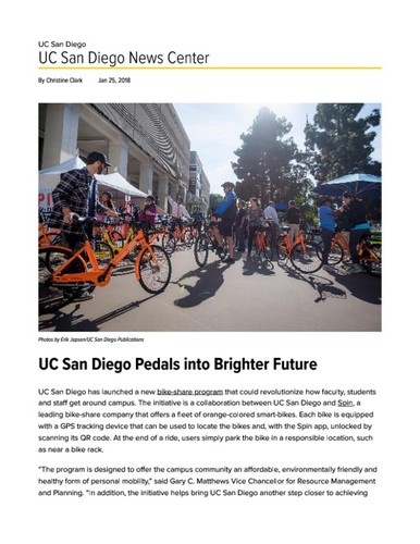 UC San Diego Pedals into Brighter Future
