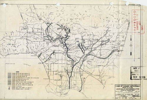 Map of Types of Channel Improvement Prior to 1938 flood, LA River