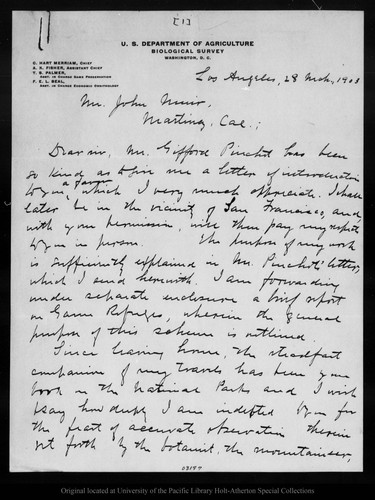 Letter from Alden Sampson to John Muir, 1903 Mar 28