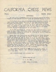 California Chess News; Volume 1, Number 1