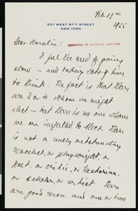 Brander Matthews, letter, 1925-02-13, to Hamlin Garland