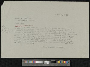 Hamlin Garland, letter, 1913-03-08, to Charles H. Wacker