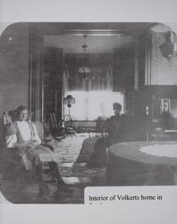 Interior of the Jacob F. Volkerts home in Petaluma, California, about 1910