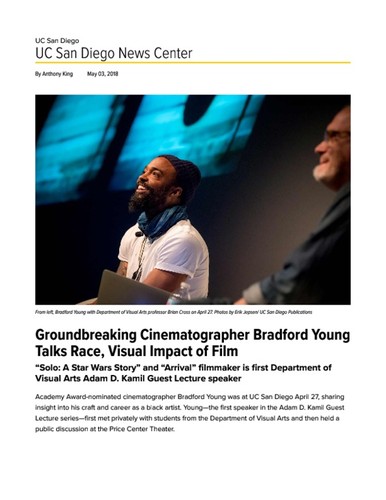 Groundbreaking Cinematographer Bradford Young Talks Race, Visual Impact of Film