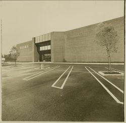 Parking lot and entrance to new Sears store, Santa Rosa, California, 1980