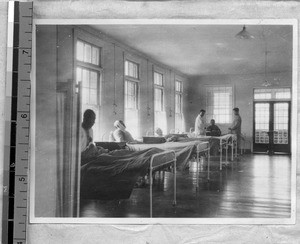 Men's ward at hospital, Fenyang, Shanxi, China, ca.1920