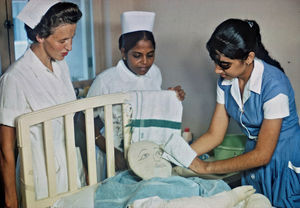 Missionary nurse Anne Lise Jensen at the American Mission Hospital in Bahrain