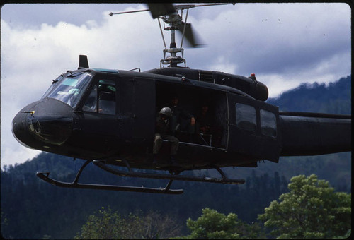 Contra helicopter landing, Nicaragua, 1983