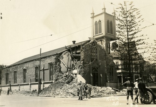 Santa Barbara 1925 Earthquake Damage - Our Lady of Sorrows Church