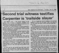 Second trial witness testifies Carpenter is 'trailside slayer