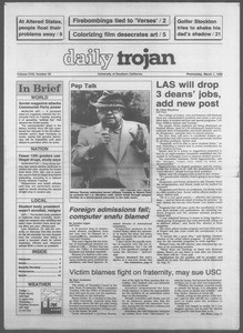 Daily Trojan, Vol. 108, No. 32, March 01, 1989