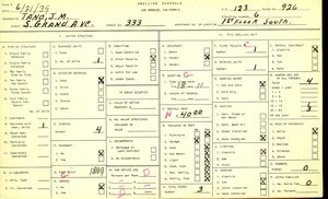 WPA household census for 333 S GRAND, Los Angeles