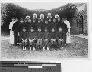 Students and novices at Jiangmen, China, 1933