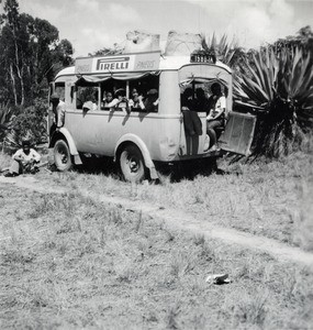 Departure, with a bus, to holiday camp, in Madagascar