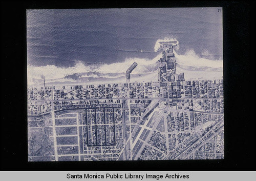 Aerial survey of the Santa Monica coastline including storm drains, watersheds and piers, north to south (Job# 4915, Section 11: Venice Pier at Windward Avenue to the Sunset Pier at Venice Blvd. to Washington Blvd.) flown December 13, 1937