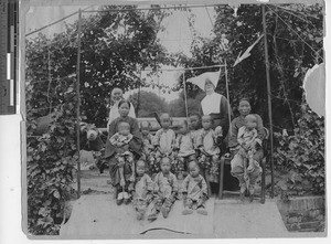 Sister Catherine Buschman with children at Shanghai, China, 1912