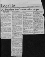 UC president won't meet with mayor