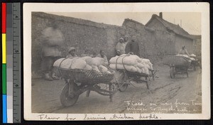 Flour for famine victims, Jiangsu, China, ca.1905-1910