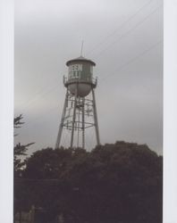 Water tower near the Green Mill Inn, 10201 Old Redwood Highway, Penngrove, California, in the 1950s