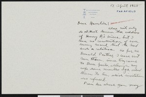 Hobart Chatfield-Taylor, letter, 1938-04-17, to Hamlin Garland
