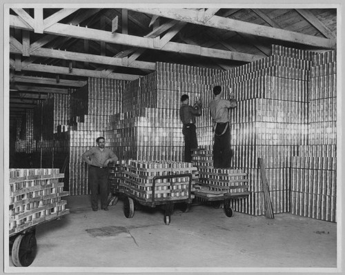 Empty Tins at Cannery Warehouse, ca. 1946