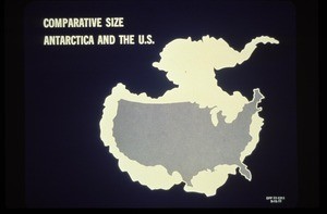 Chart showing the comparative size of Antarctica and the U.S., 1977