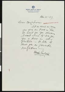 Hamlin Garland, letter, 1939-03-15, to Hermann Hagedorn