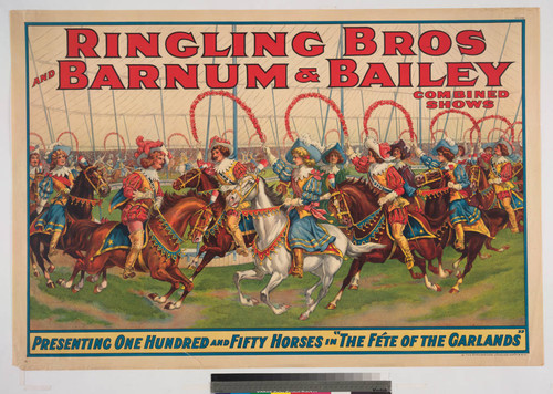 Ringling Bros and Barnum & Bailey Combined Shows : presenting one hundred and fifty horses in “the fete of the garlands.”