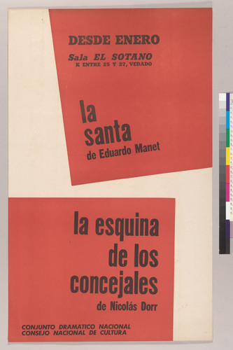 "La santa" de Eduardo Manet; "La esquina de los concejales" de Nicolás Dorr