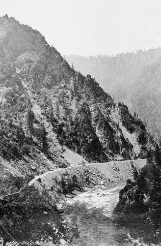 Railroad construction along the Feather River