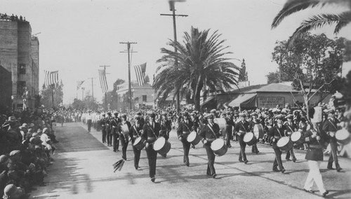 Armistice Day Parade Drum and Bugle Corps, Orange, California, 1928