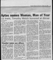 Aptos names Woman, Man of Year: Liz Irwin, Timothy Welch honored at dinner