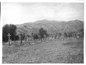 Yokut Indian cemetery, Tule River Reservation near Porterville, California, ca.1900