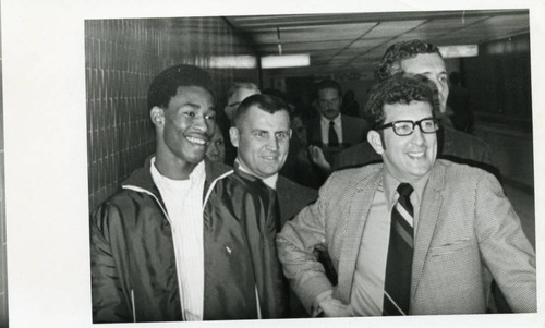 Basketball player William "Bird" Averitt visits Pepperdine College, 1970