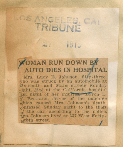 Woman run down by auto dies in hospital