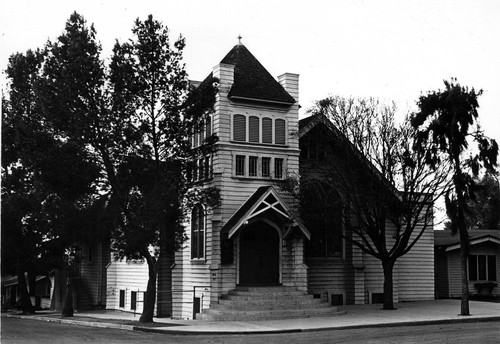 Photograph of the first Presbyterian Church in Placentia