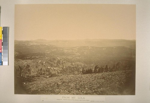 From Mt. Lola, looking N. W. Downieville, Buttes and Weber Mountain to right of center in distance
