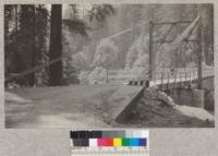 Suspension bridge over South Fork of the Eel River near Miranda, Humboldt County, California. Span 270'; roadway 12'; cables 2". E. F. July 1925. See also 3605