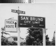 San Bruno City Limit. Pop. 14,872, ca. 1950s