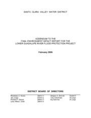 Addendum To Upper Guadalupe River Flood Control Project, Santa Clara County, California : Identification of Waters of The US