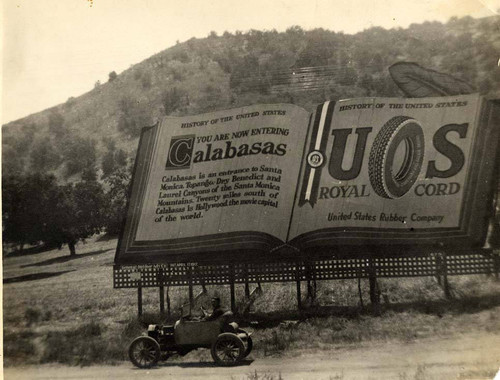 Calabasas billboard, Ventura Boulevard, 1917