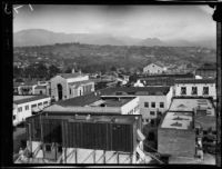 Bird's-eye view of Carrillo Street and State Street, Santa Barbara, [1926-1929?]