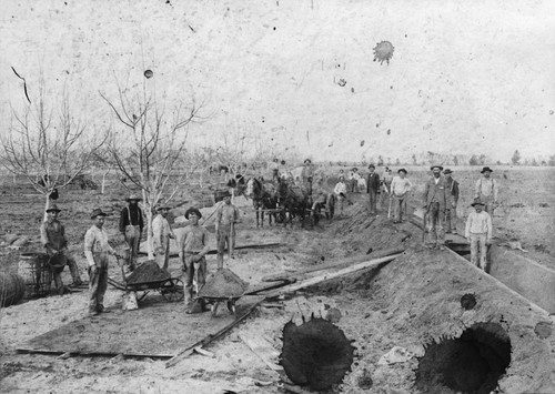 Construction of South Side Cement Ditch, Anaheim Union Water Company. [graphic]