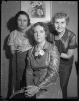 Mrs. Paul T. Hoffman, Mrs. Wilfred L. Grant, Mrs. Harold G. Appleton, Los Angeles, circa 1935