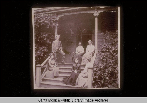 Group on porch of a Santa Monica home