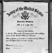 Military honorable discharge record Dallas Hughes